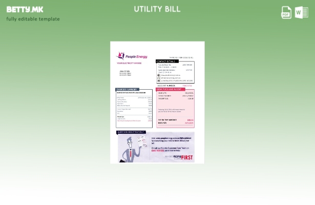 модерен стил Австралија People Energy шаблон за комунални сметки за електрична е