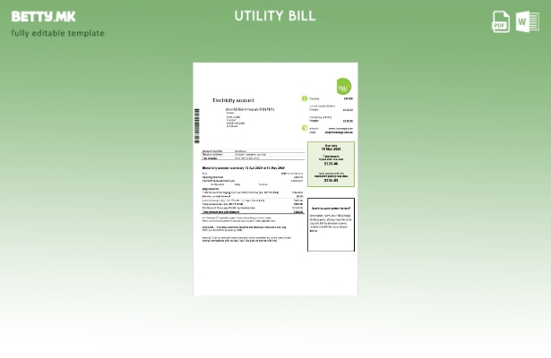 модерен стил Австралија Tru Energy шаблон за комунални сметки за електрична енер