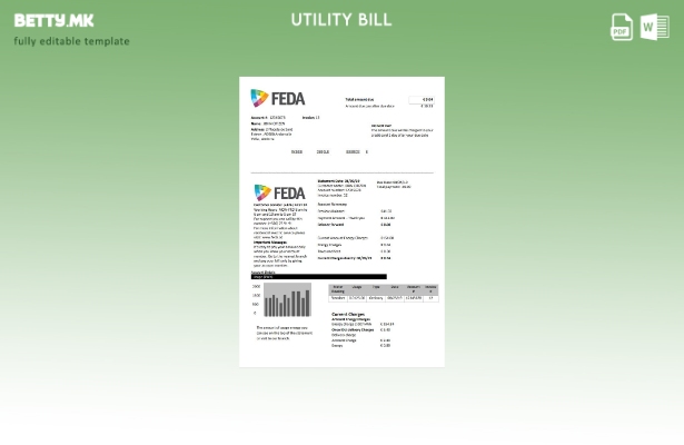 модерен стил Андора Електронски сили на Андора шаблон за комунални сметки