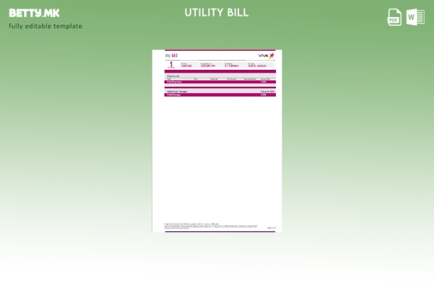 модерен стил Бахреин Вива мојот шаблон за збор страници за сметки за комунални 2
