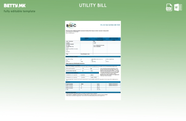 модерен стил Брунеи Гас превозници шаблон за комунални сметки за гас