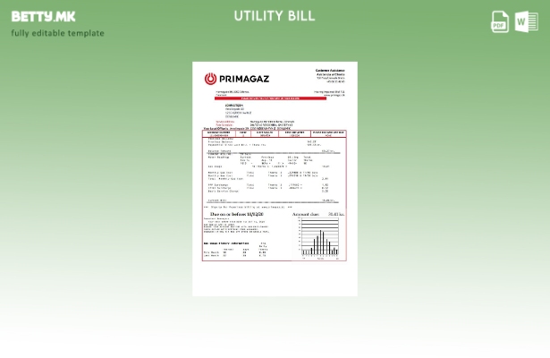 модерен стил Данска Примагаз Данска шаблон за комунални сметки за гас
