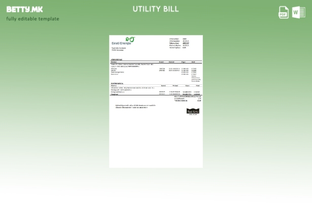 модерен стил Естонија Eesti Energia шаблон за комунални сметки за електрична ене