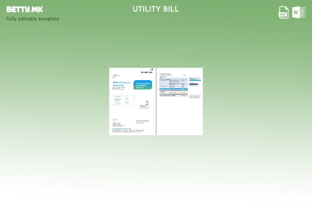 модерен стил Обединетото Кралство Британска сметка за комунални услуги за гас  1