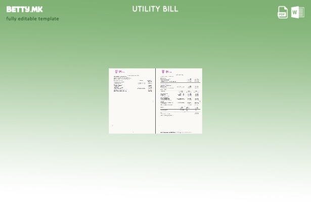 модерен стил Романија Т Страници со сметки за мобилни комунални услуги, шаблон 1