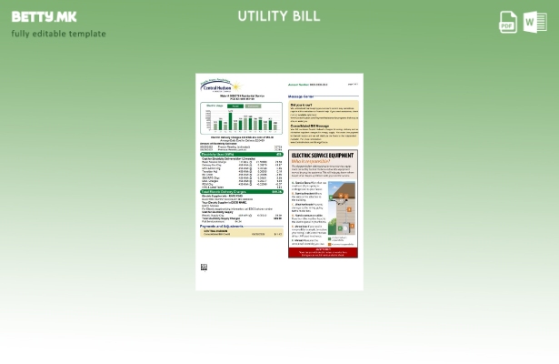 модерен стил САД Њујорк Централ Хадсон Шаблон за страници за сметки за комунални