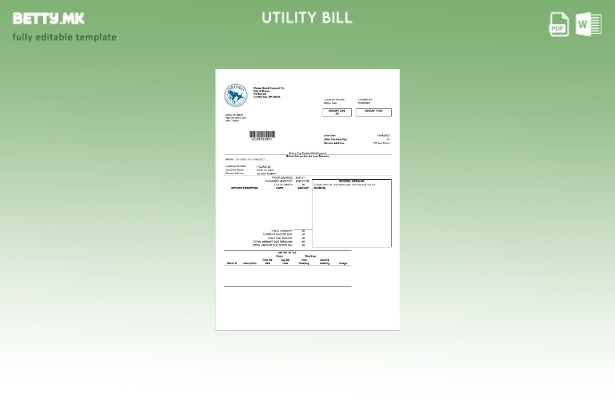 модерен стил САД Невада Ороно Шаблон за комунални сметки Lakehore City