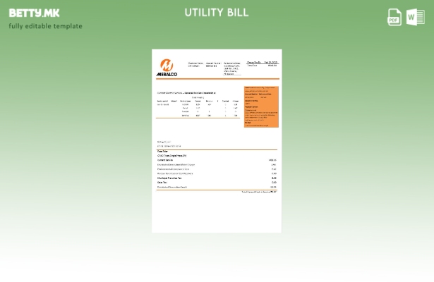 модерен стил Филипини Шаблон за сметки за комунални услуги на компанијата за еле