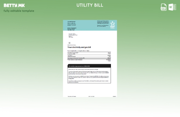 модерен стил Франција EDF комунални сметки за верзија на шаблон