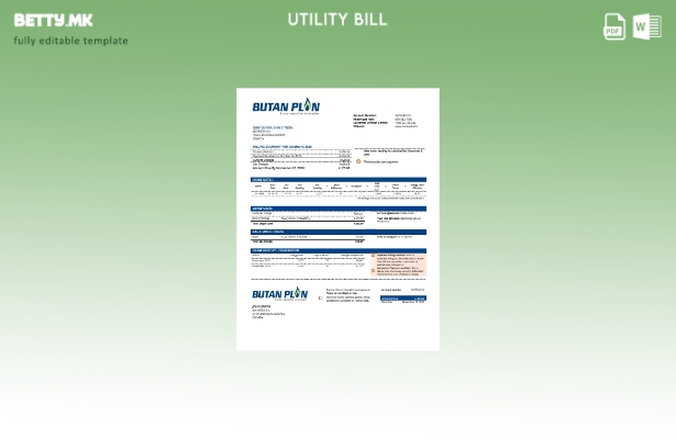 модерен стил Хрватска BUTAN PLIN d.o.o. Шаблон за збор за сметки за комунални га