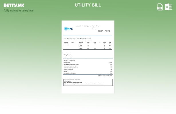 модерен стил Црна Гора Електропривреда Црне Гор (EPCG) шаблон за комунални сметк