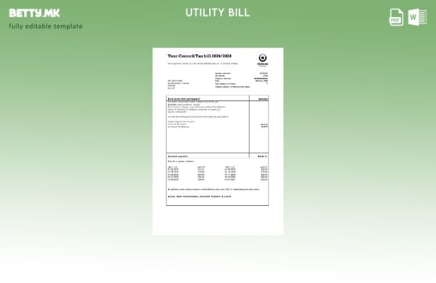 модерен стил Шаблон за даночна сметка на Советот на Обединетото Кралство Олдам