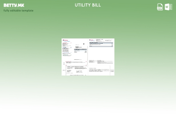 модерен стил Шаблон за збор за сметки за комунални услуги на Франција Total Dire