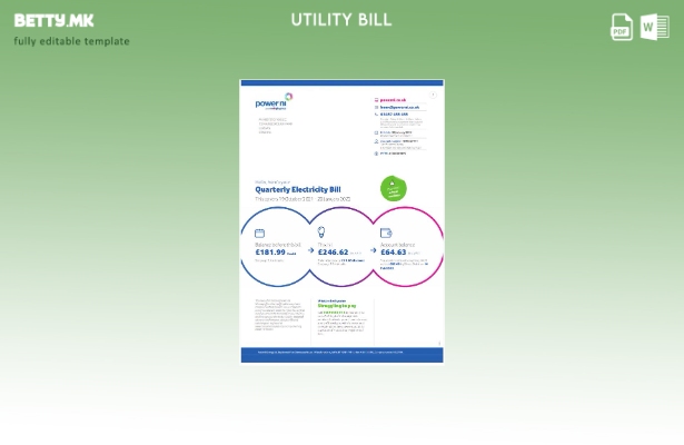 модерен стил Шаблон за комунални сметки за електрична енергија НИ на Обединетото