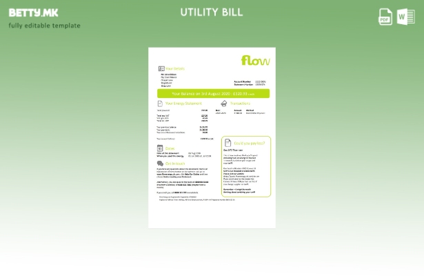 модерен стил Шаблон за комунални сметки за проток на енергија на Обединетото Кра
