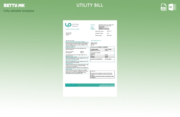 модерен стил Шаблон за комунални сметки на Обединетото Кралство Utility Point