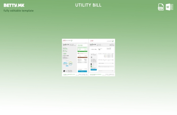 модерен стил Шаблон за комунални сметки на Управата за електрична енергија и вод