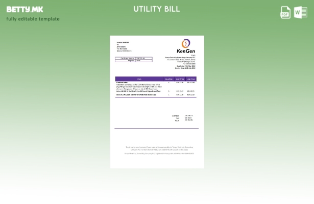 модерен стил Шаблон за комунални сметки на компанијата за производство на електр