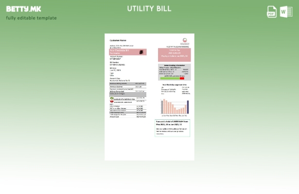 модерен стил Шаблон за сметки за електрична енергија на Обединетите Арапски Емир