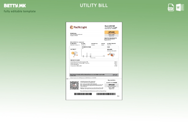 модерен стил Шаблон за сметки за електрична енергија од Сингапур Пацифик Пацифик