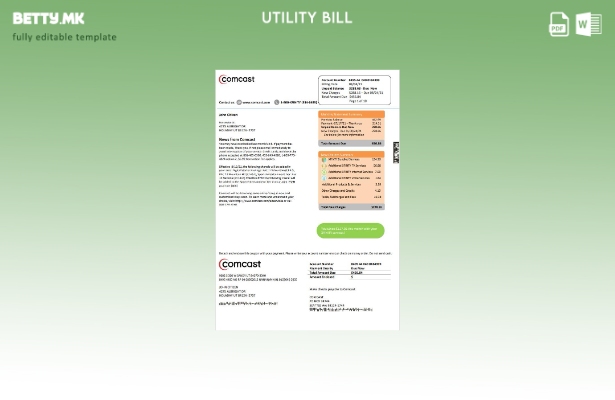 модерен стил на САД Јута Comcast шаблон за верзија за комунални услуги 1