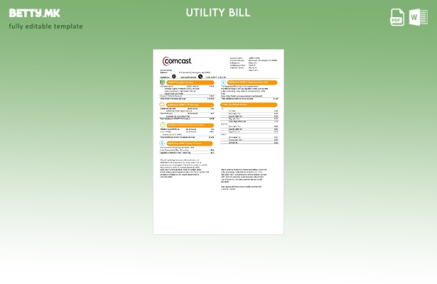 модерен стил на САД Јута Comcast шаблон за верзија за комунални услуги