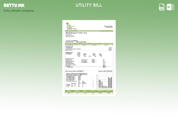 модерен стил на САД Мејн, природен гас, шаблон за комунални сметки Портланд