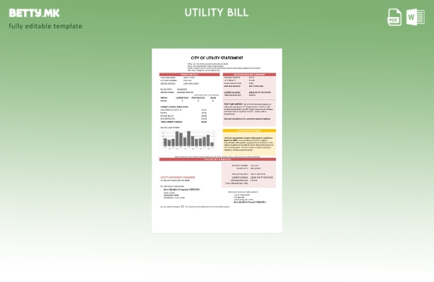 модерен стил на САД за град на комунални услуги Шаблон за сметки за комунални ус