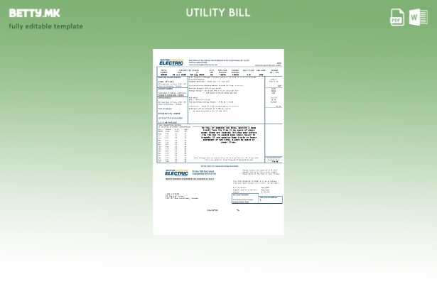 модерен стил Canada Maritime Electric шаблон за збор за сметки за комунални услу