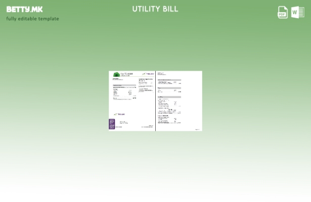модерен стил Canada Telus за комунални сметки со зборови, шаблон за верзија