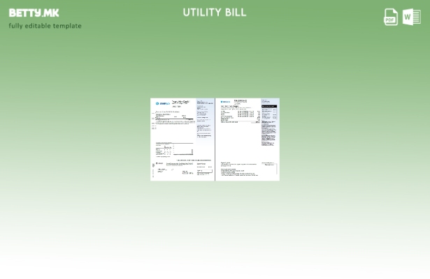 модерен стил Canada Union Gas за комунални сметки со зборови, шаблон за верзија