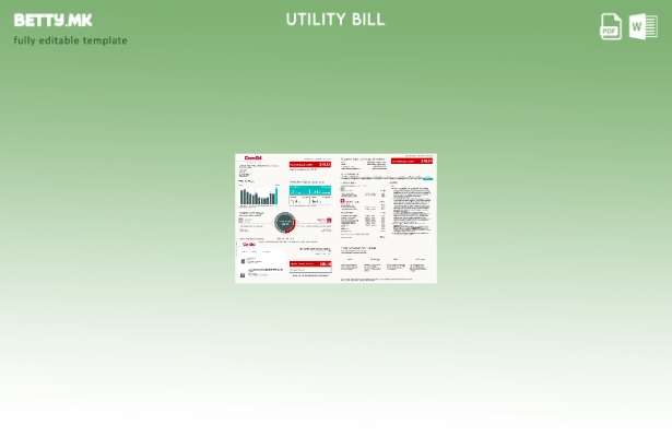модерен стил USA ComEd сметки за комунални услуги, шаблон за страници