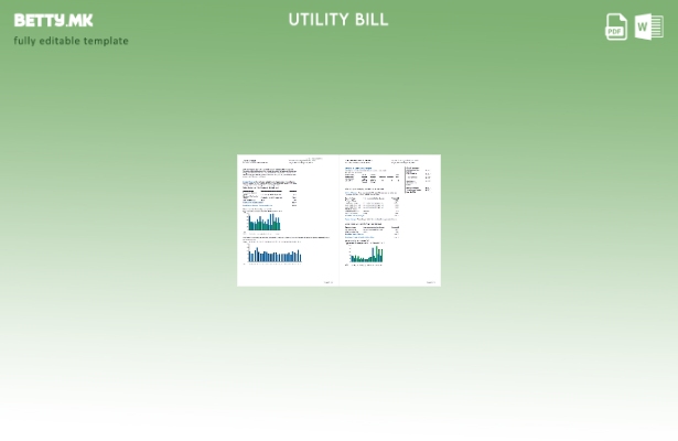 модерен стил USA Delmarva Power страници за сметки за комунални услуги, шаблон 1