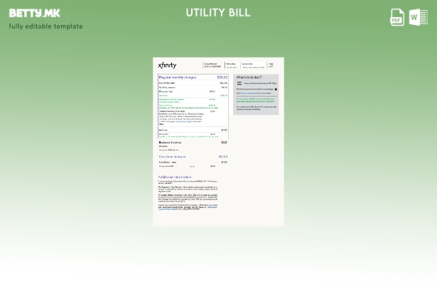 модерен стил USA Xfinity страници со зборови за комунални сметки, верзија, шаб 2