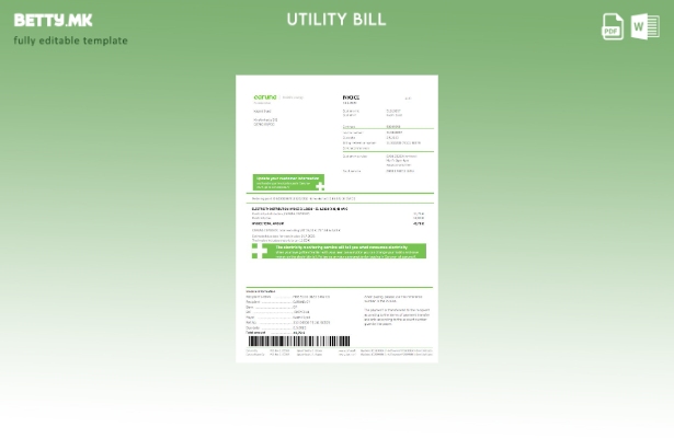 модерен стил, шаблон за збор за сметки за комунални услуги Финска Caruna